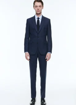 Fursac Wool Suit With Prince Of Wales Navy Blue - Prince Of Wales Pattern Shop